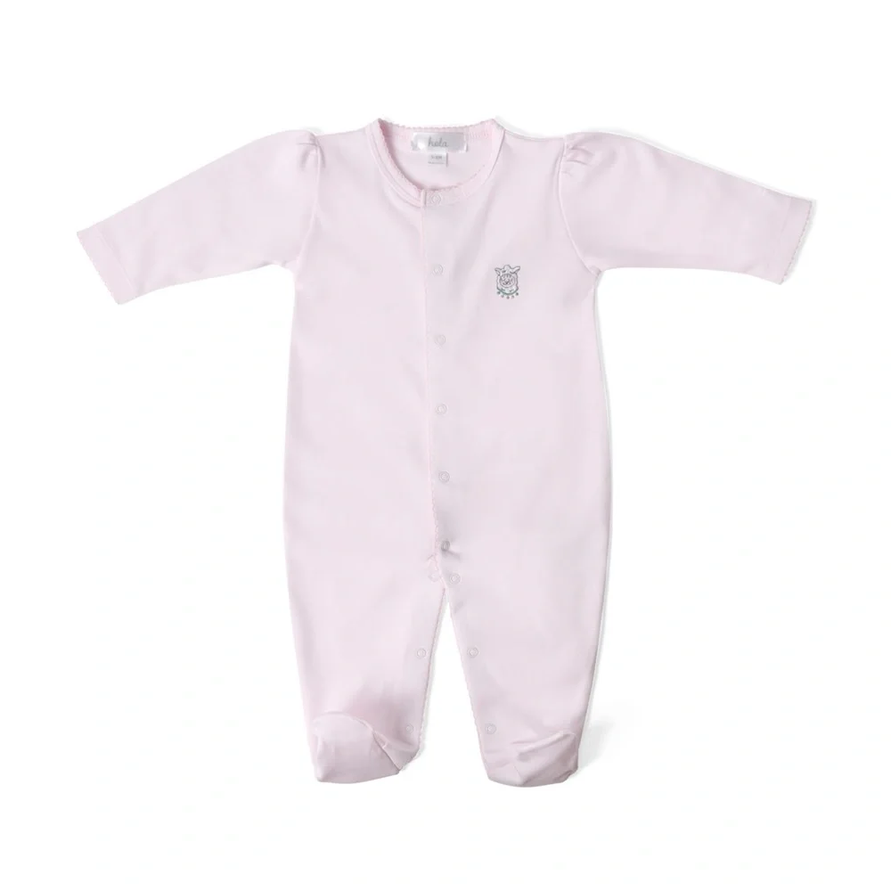 Baby Girls Footie Pima Cotton Footed Sleeper Pajama Playsuit Pink Hola Baby